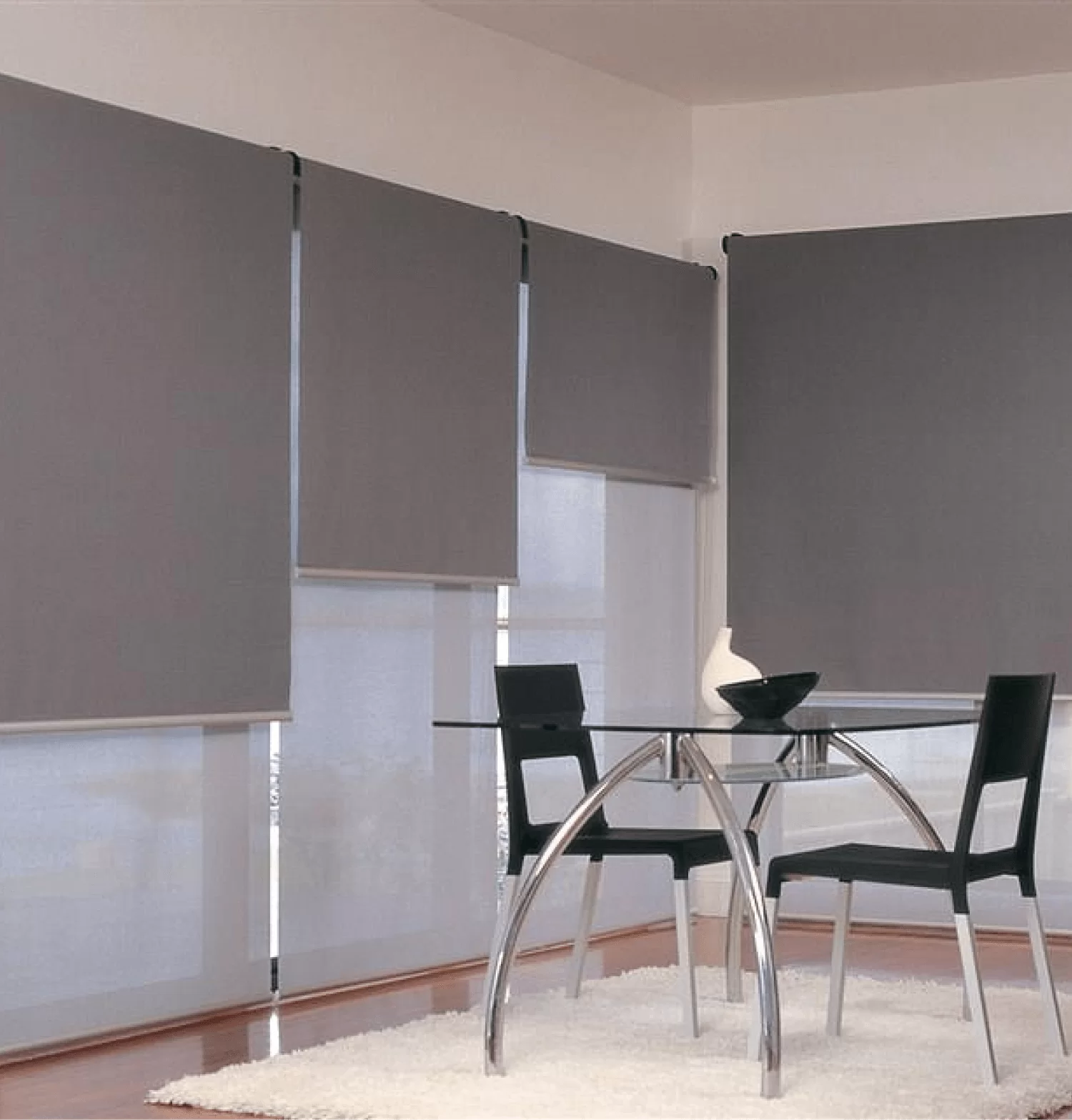 Roller blinds Adelaide – dual roller window blinds and stylish window furnishings Dual roller blinds Adelaide for windows, combining roller shades and roller blinds with motorisation options